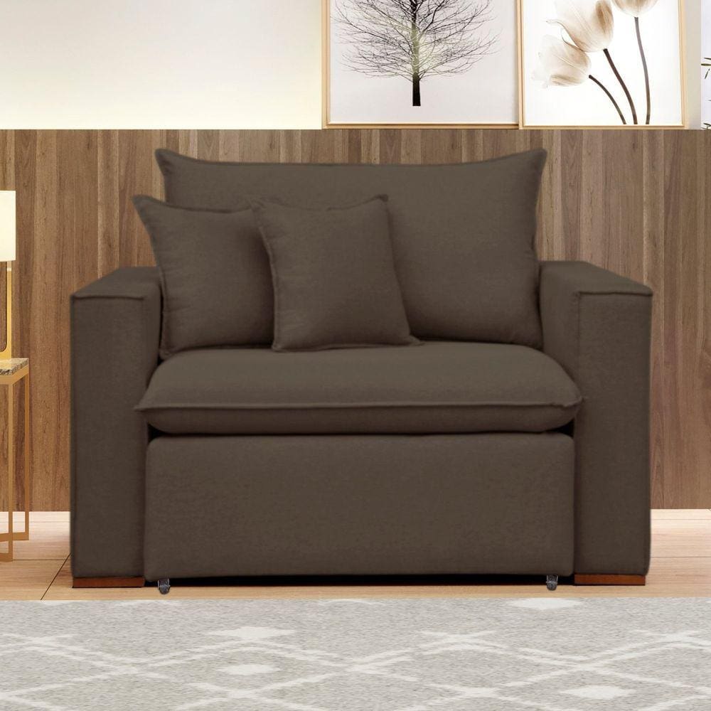 Poltrona Retrátil 100cm Barcelona Marrom
