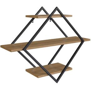 Prateleira Nicho 82 Cm Industrial Losango P1020 Preto Mell PP
