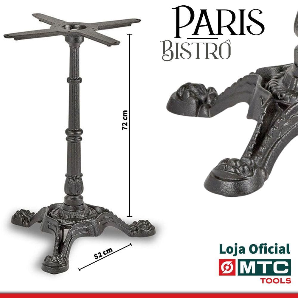 Pé De Mesa Paris Bistrô - Ferro Fundido - 72Cm