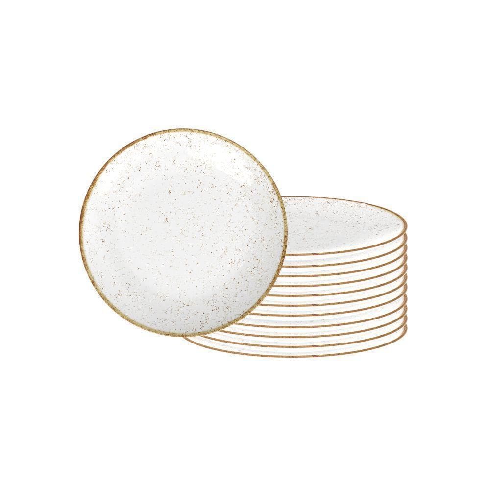 Jogo Prato Porcelana Raso Rústico Marrom 28Cm Tramontina