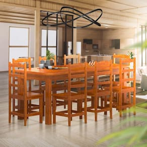 Mesa De Madeira Maciça Com 8 Cadeiras 200 X 88 Marrom Provença Shop Jm
