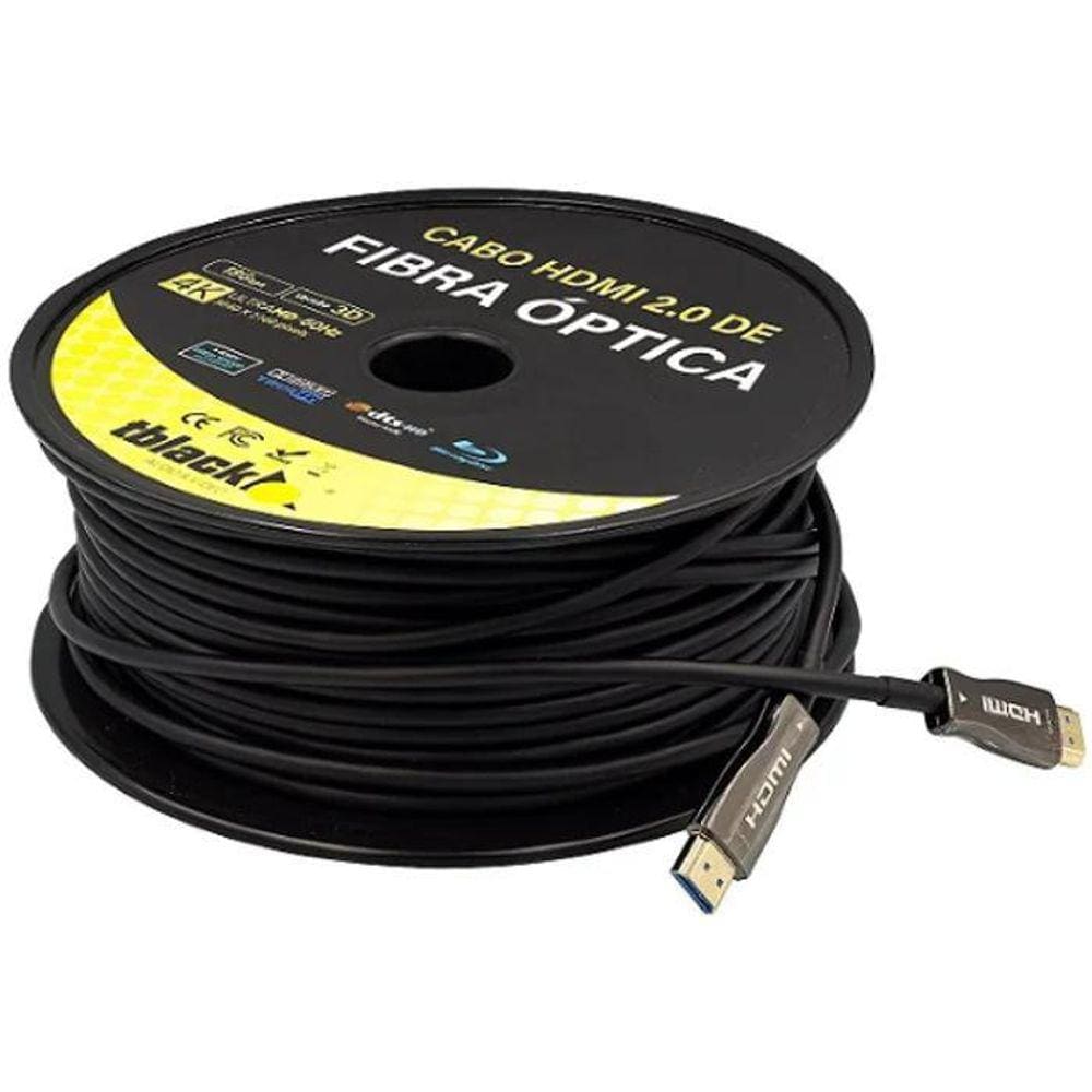 Cabo HDMI 2.0 4k Fibra Óptica - Imagem Impecável