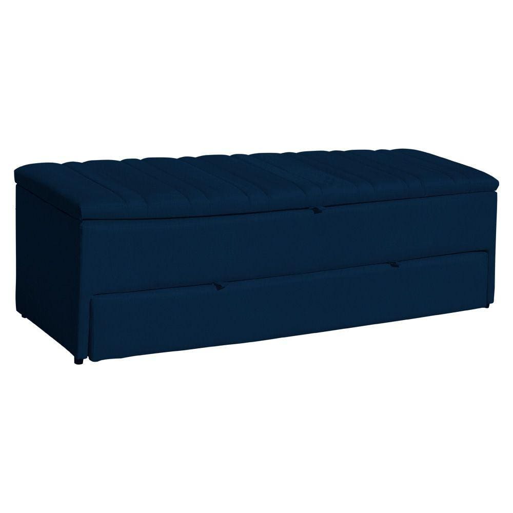 Calçadeira Recamier Baú Sapateira Casal King 190cm Ayla Suede Tampo Reto - Estopar