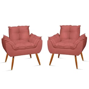 Kit 2 Poltronas Decorativa Opala Para Quarto Sala De Estar Cor:rosa