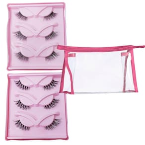 Cílios Gatinho Canto de Olho: Kit 6 Pares Modelos Diferentes + Necessarie Transparente