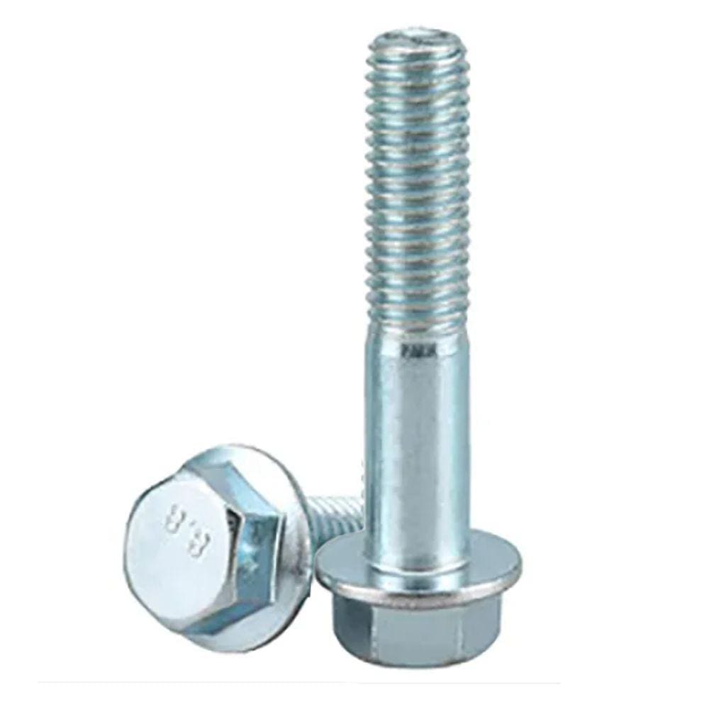 PARAFUSO SEXTAVADO FLANGEADO M8 X 50 ZINCO BRANCO - 500Pçs