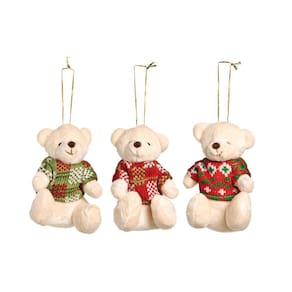 Mini Urso Com Camisa Xadrez 1Un 10X20X15Cm 1698255