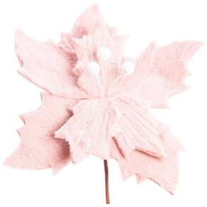 Flor Poinsétia Pélucia Rosa Claro 15X22Cm 1104952