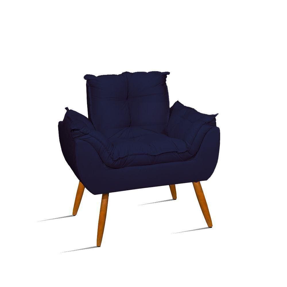 Poltrona Decoraçao Natal Sala Quarto Visitas – Jl Decor Cor:azul Marinho