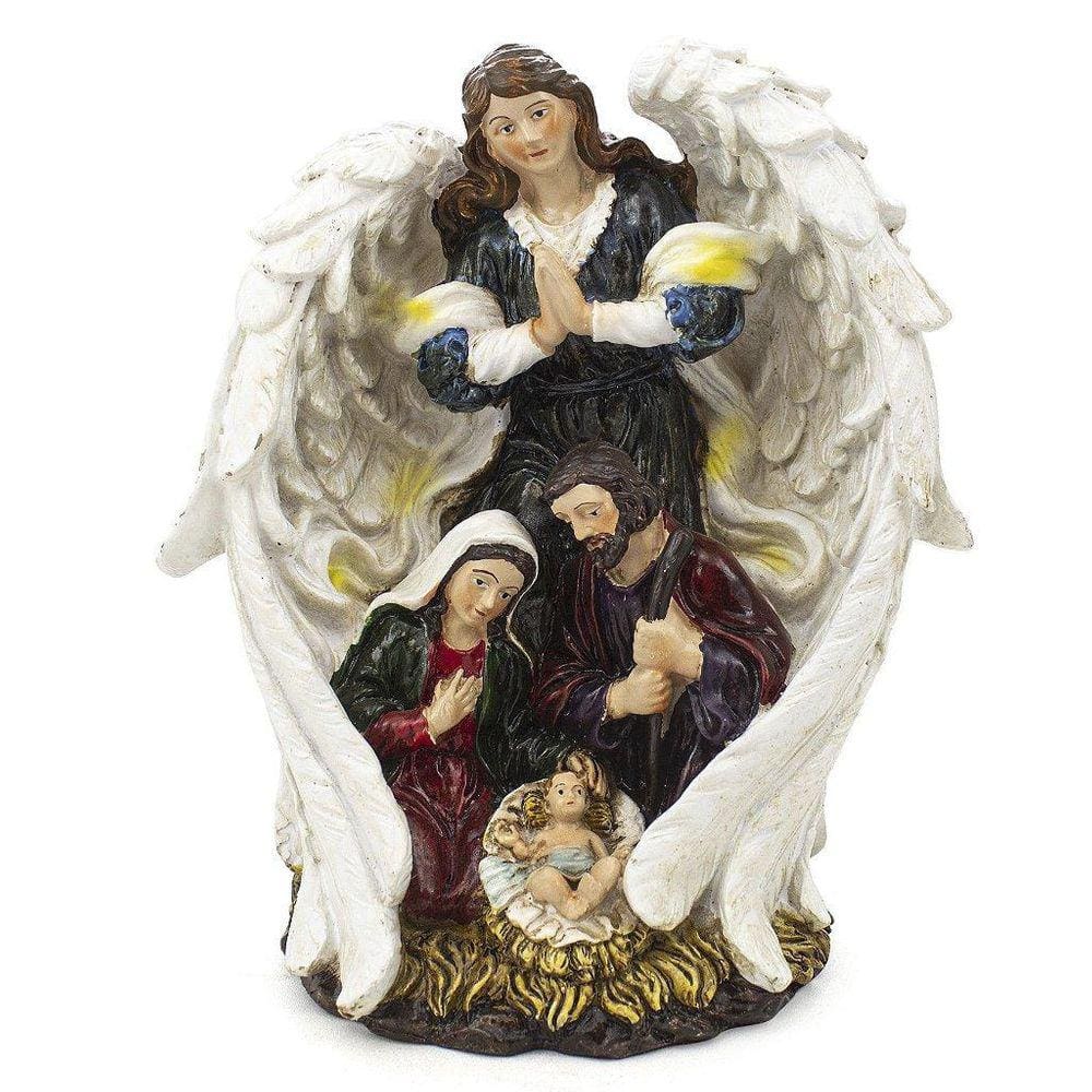 Imagem Sagrada Família Anjo Resina 19 cm