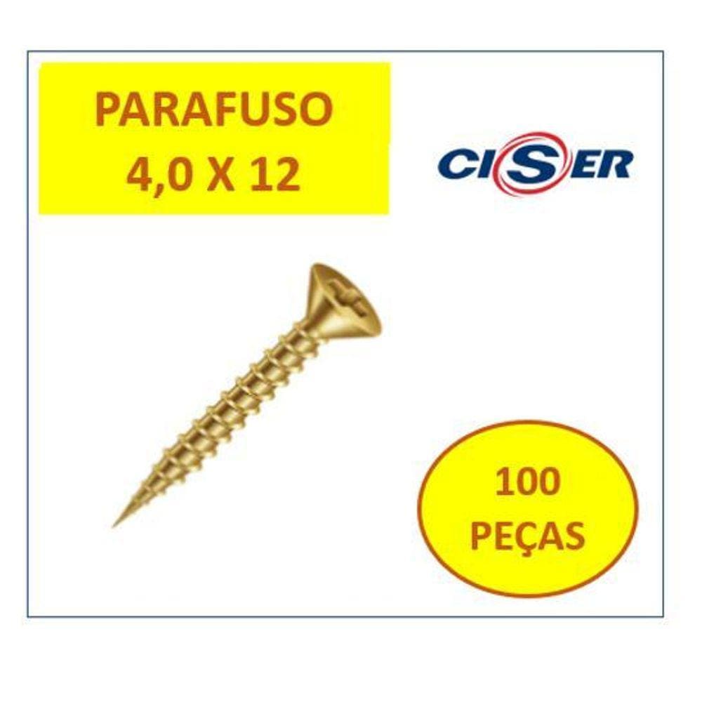 Parafuso Madeira Chata Phillips 4,0 x 12 - Fixer 100 peças