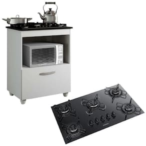 Kit Balcão Cooktop Itatiaia Com 1 Porta E Fogão Cooktop 5 Bocas