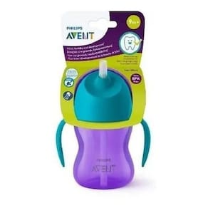 Copo Infantil Com Canudo 200ml Roxo Philips Avent - Scf796
