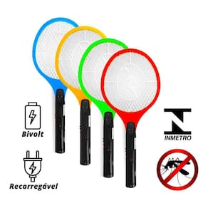 Raquete Elétrica Mata Mosquito Recarregável Bivolt