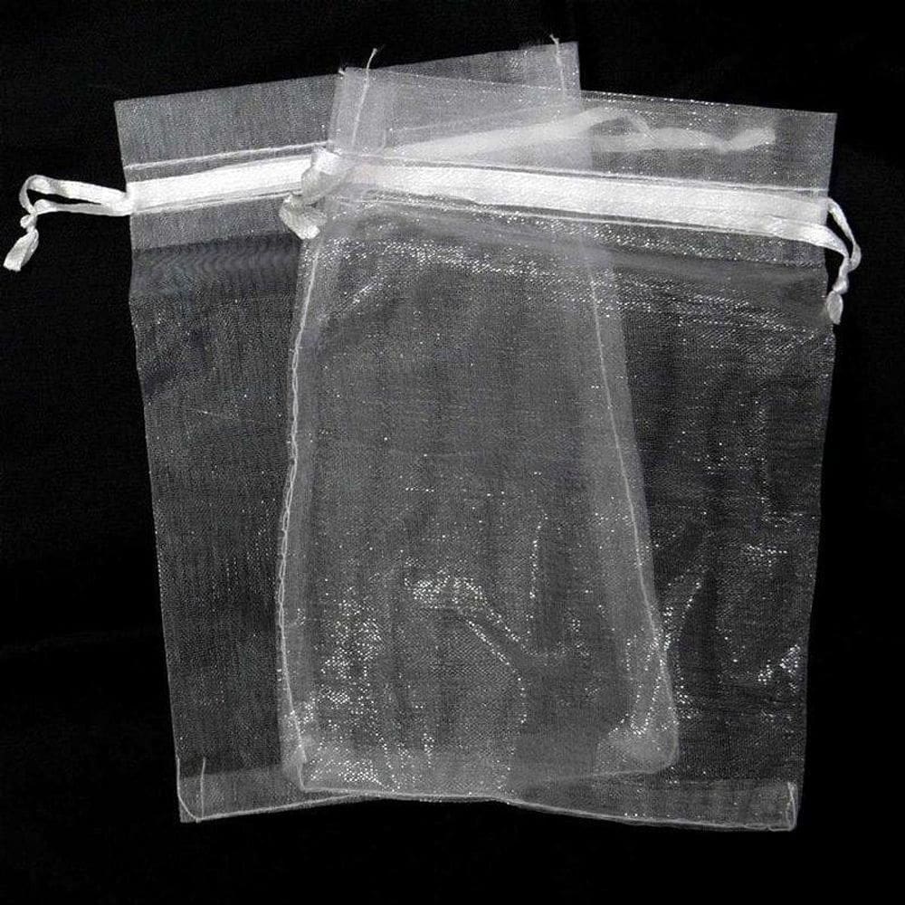 Saco Organza Branco 15x18cm - Pacote 10 - Ref. 5414