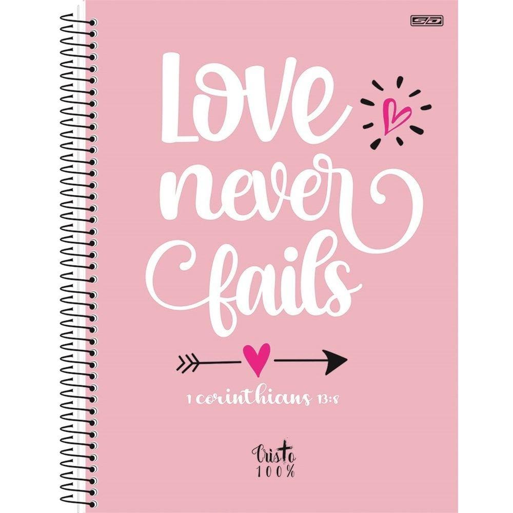 Caderno Universitário Espiral 1 Matéria Cristo 100% Capa Dura 80 Folhas - São Domingos