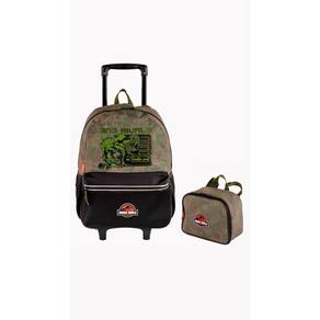 Mochila e Lancheira Jurassic Rivals - 70% Poliéster - 43cm