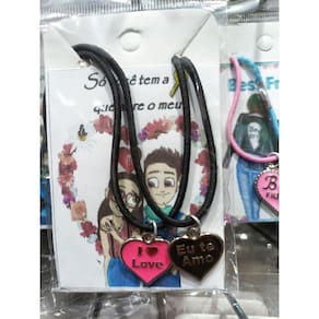 Kit Colares I Love You / Eu Te Amo - Aniversário