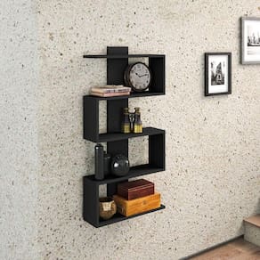 Nicho Decorativo 5 Prateleiras Movelbento Preto