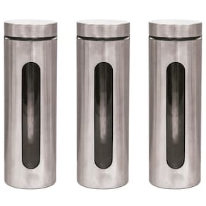 Kit 3 Pote Inox Visor Hermético 1,8L - Mimo Style