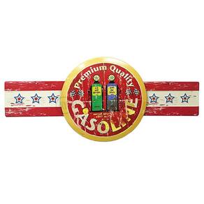 Placa Gasoline Premium Quality em Metal Decorativa - Garagem, Posto, Oficina