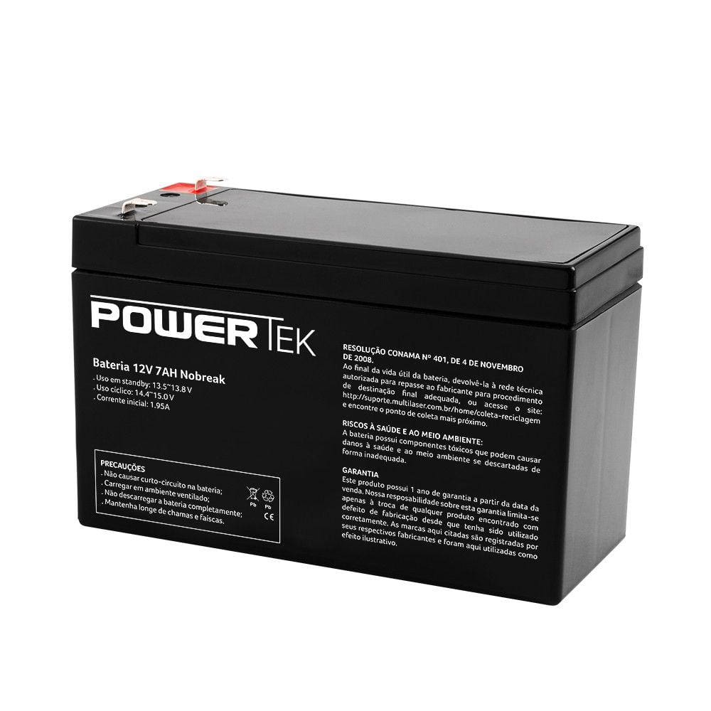 Bateria 12V 7AH Powertek Para Nobreak - EN013