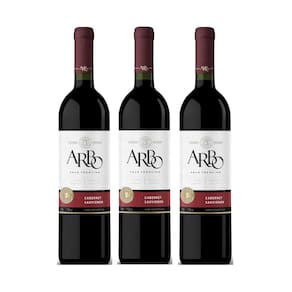 Kit Vinho Arbo Cabernet Sauvignon Tinto Seco 750ml 3unidades