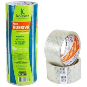 Kit 5 Fita Adesiva Transparente GROSSA/LARGA 48MM X 40M