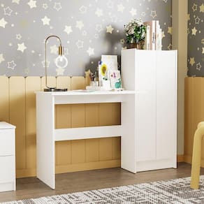 Mesa de Estudos Infantil Gael MDP FF Liso Branco
