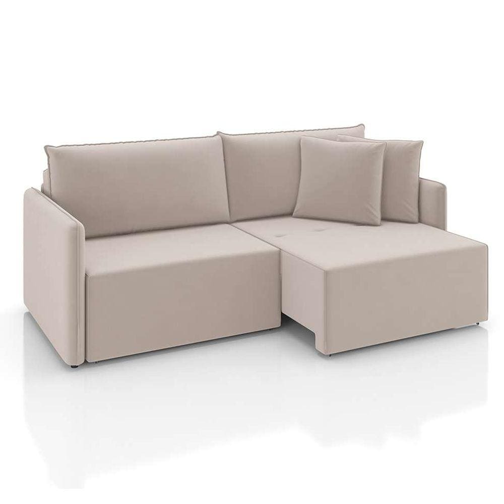 sofá 2 lugares retrátil e reclinável malta veludo creme 160 cm