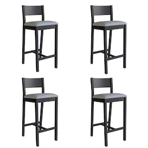 conjunto com 4 banquetas manu algodão cinza e preta