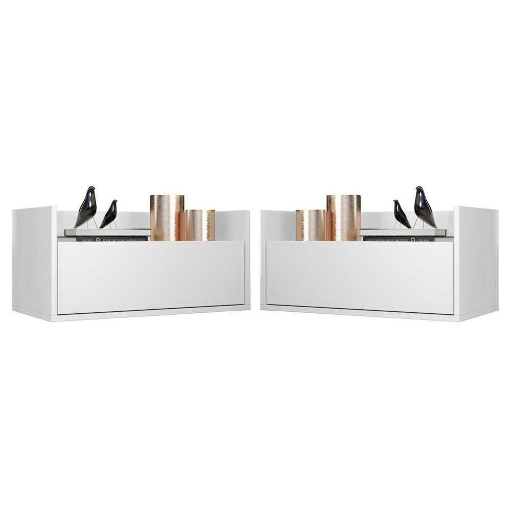 Kit com 2 Mesas de Cabeceira 60cm Suspensa Multimóveis V3632
