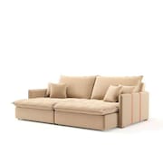 sofá-cama casal 3 lugares solomons linho bege