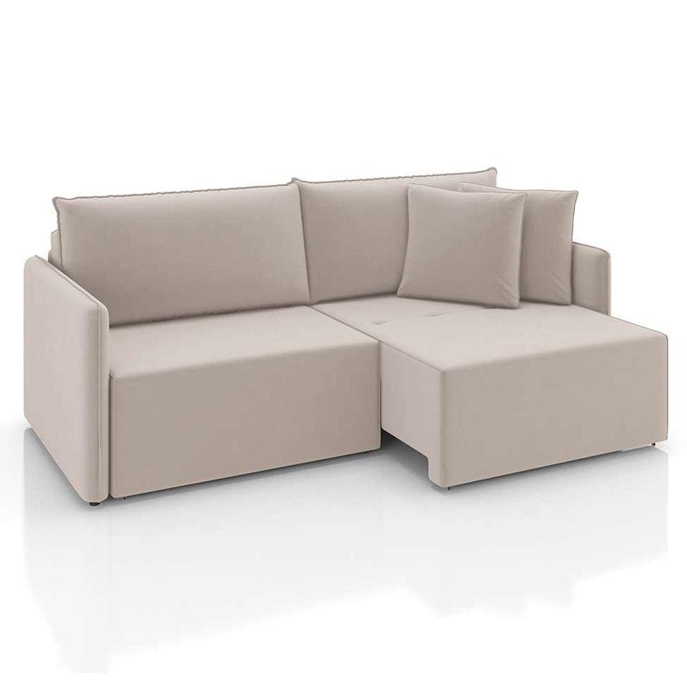 sofá 4 lugares retrátil e reclinável malta veludo creme 260 cm