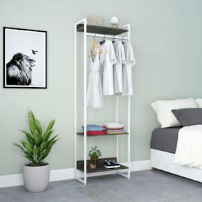 guarda-roupa closet studio carvalho dark e branco 187x60 cm