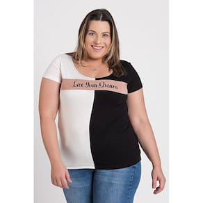 Blusa Feminina Plus Size Visco Estampada "LIVE YOUR DREAM" - Lepoque