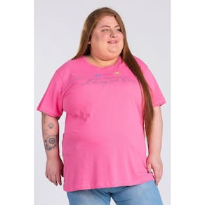 T-shirt Feminina Plus Size Algodão c/ Estampa "What`s meant to be" - Serena