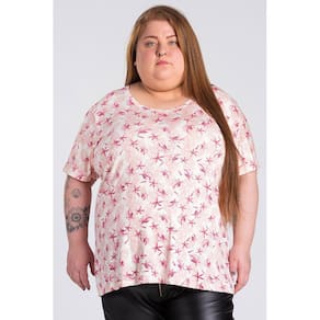 Blusa Feminina Plus Size Malha de Viscose Estampada - Serena
