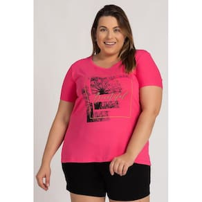 Blusa Feminina Plus Size Visco Estampada "Love The Air Beautiful" - Serena