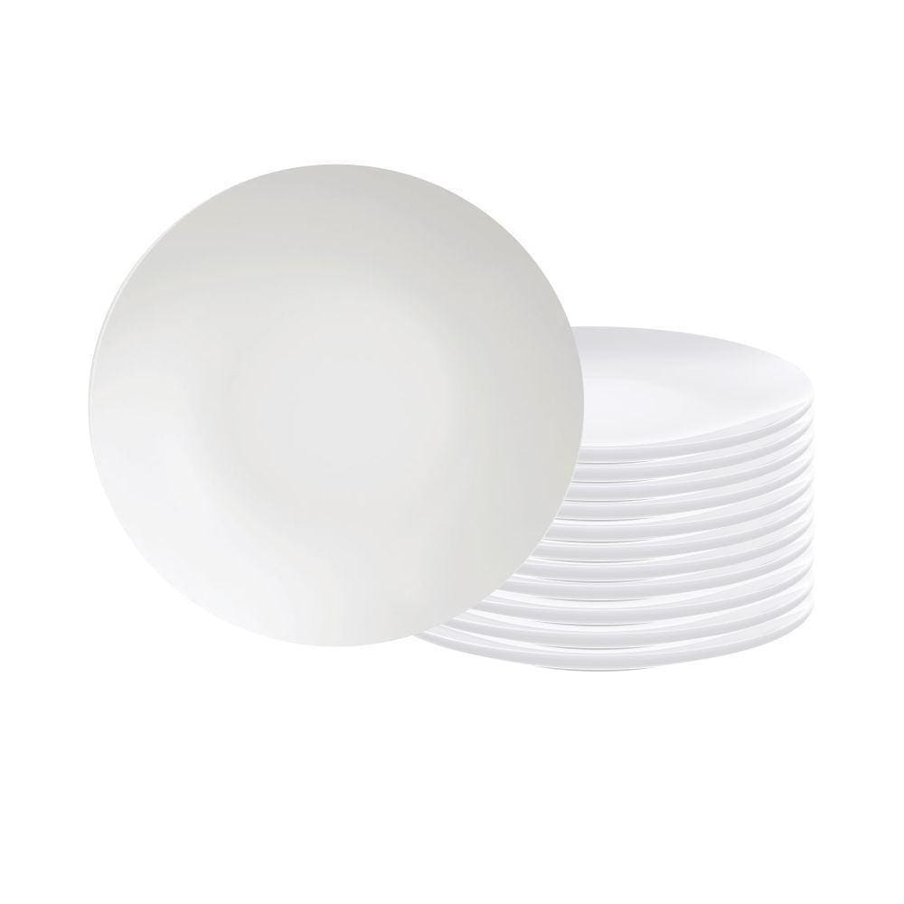 Conjunto de Pratos Sobremesa Leonora 12 Peças em Porcelana Branca 19 cm - Tramontina 96010206