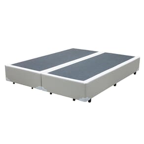 Base Box Casal Bipartido Sintético Branco - 30x138x188
