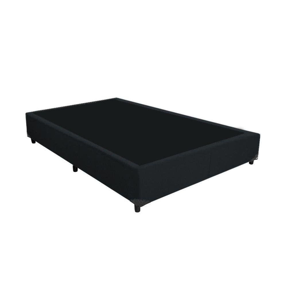 Base Box Casal Suede Preto - 30x138x188