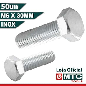 Parafuso Sextavado Din 933 M6 X 30 Inox - 50Pçs