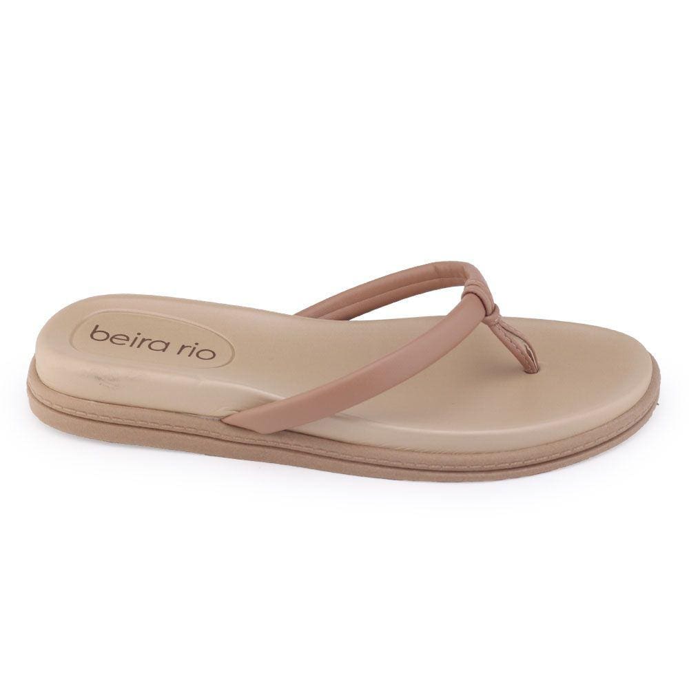 Chinelo Beira Rio 8513.101 Flat papete tiras liso nude