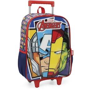 Kit Mochila de Rodinhas e Lancheira Luxcel Avengers Azul