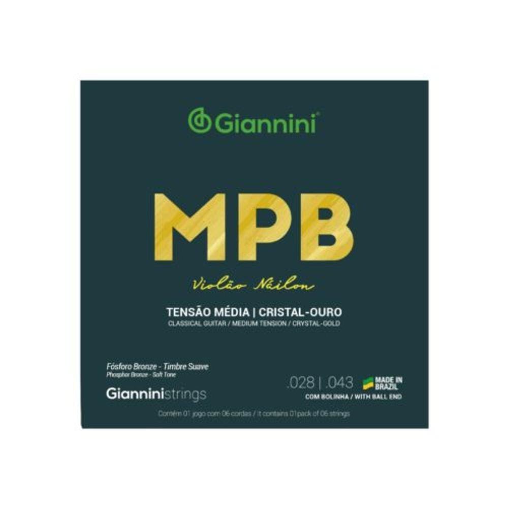 Encordoamento Violão Nylon Giannini MPB Cristal-Ouro
