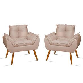 Kit 2 Poltronas Para Sala Quarto Decorativas – Jl Decor Cor:bege