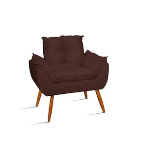 Poltrona Decorativa Opala Reforçada Amamentação Tecido Suede Cor:marrom