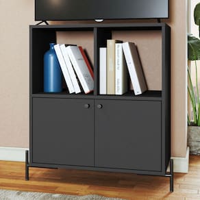 Rack para TV Até 24 Polegadas 2 Portas Preto 517 - Pnr Móveis