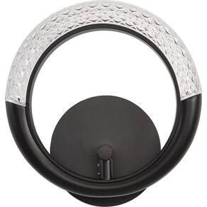 Arandela Led Cristal Diamond Ø21cm - Preto